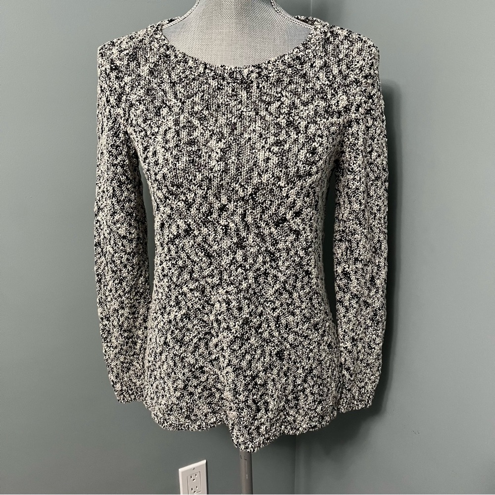 TOMMY HILFIGER METALLIC KNIT SWEATER LONG SLEEVE CREW NECK women’s size XS